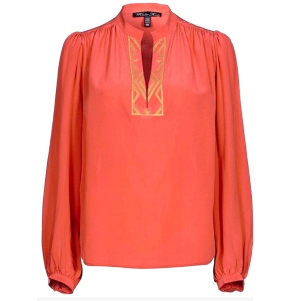 Winter Kate Orange Anjali Silk Boho Blouse